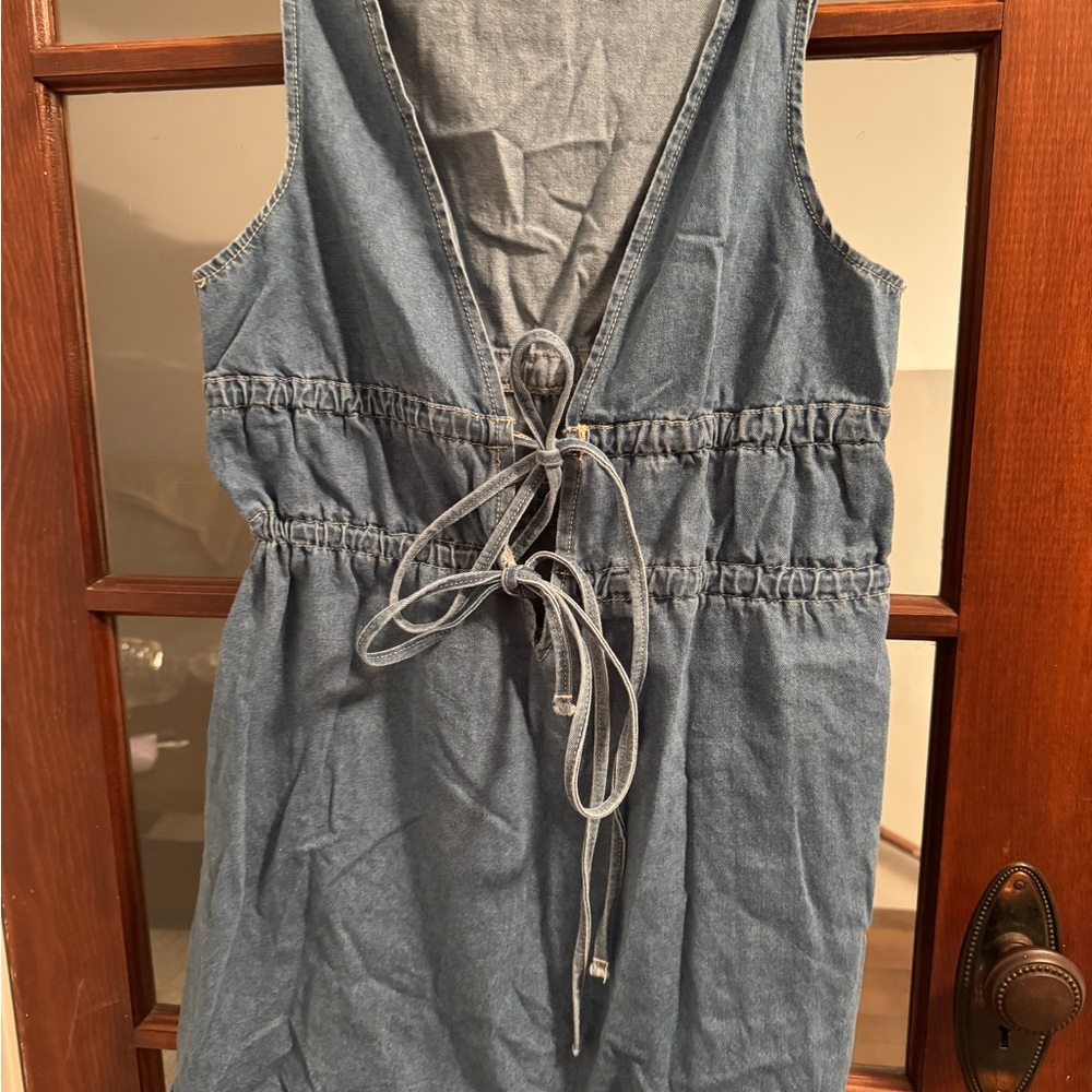 Missguided Light Blue Denim Dress
